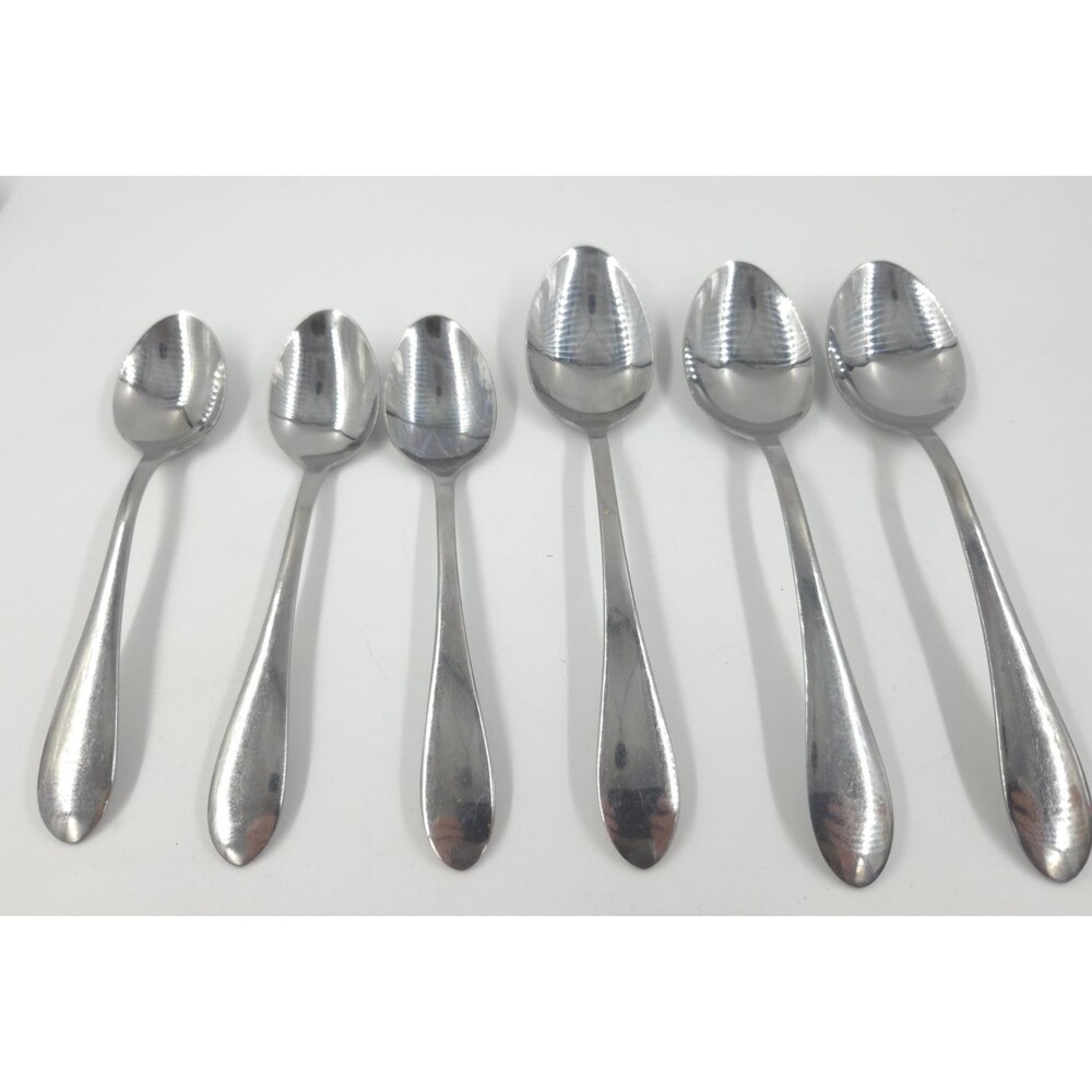 6 Cambridge Spoons 2 Sizes 3 Each Stainless China Flatware Set